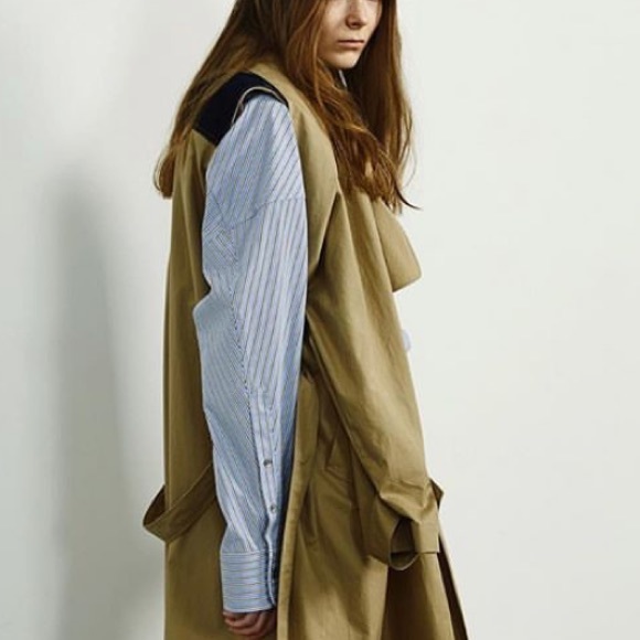 JNBY Designer Tech Nylon Khaki Trench Raincoat - Picture 4 of 8